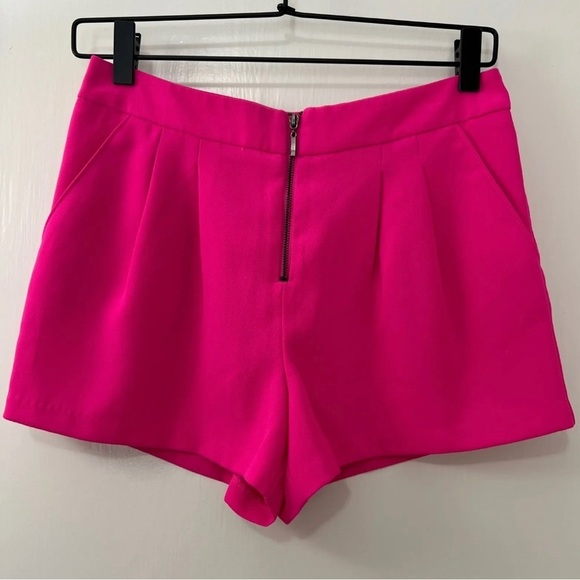 Forever 21 Pants - Forever 21 Hot BARBIE Pink Pleated High Waist Shorts Pockets - Women's XS
